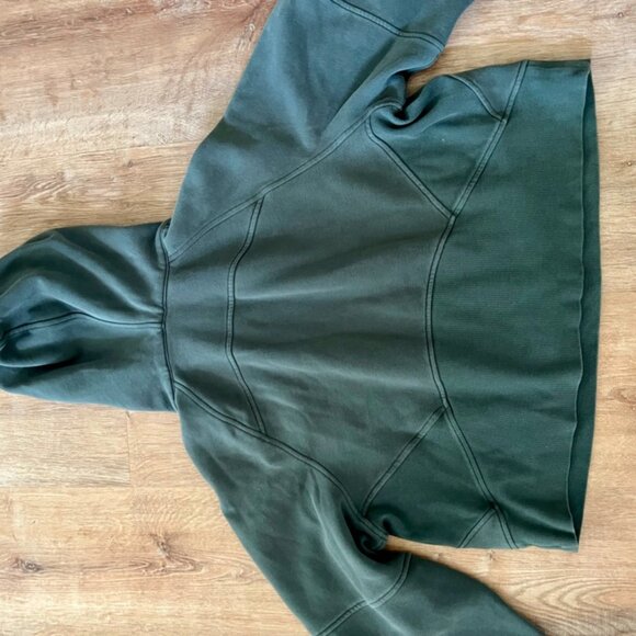 Lululemon Scuba Oversized Half Zip Hoodie *Gold Zip* Dark Forest, M - Picture 6 of 6